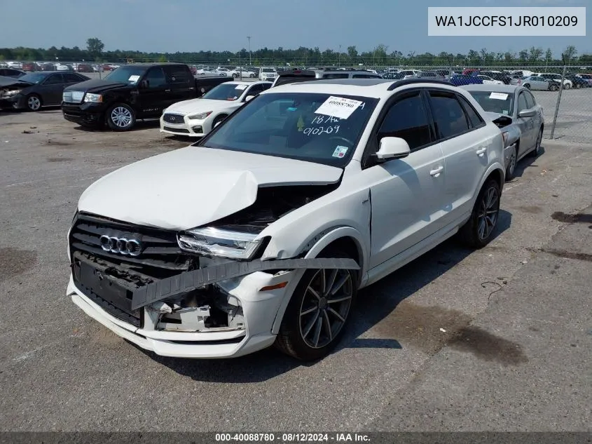 2018 Audi Q3 2.0T Premium/2.0T Sport Premium VIN: WA1JCCFS1JR010209 Lot: 40088780