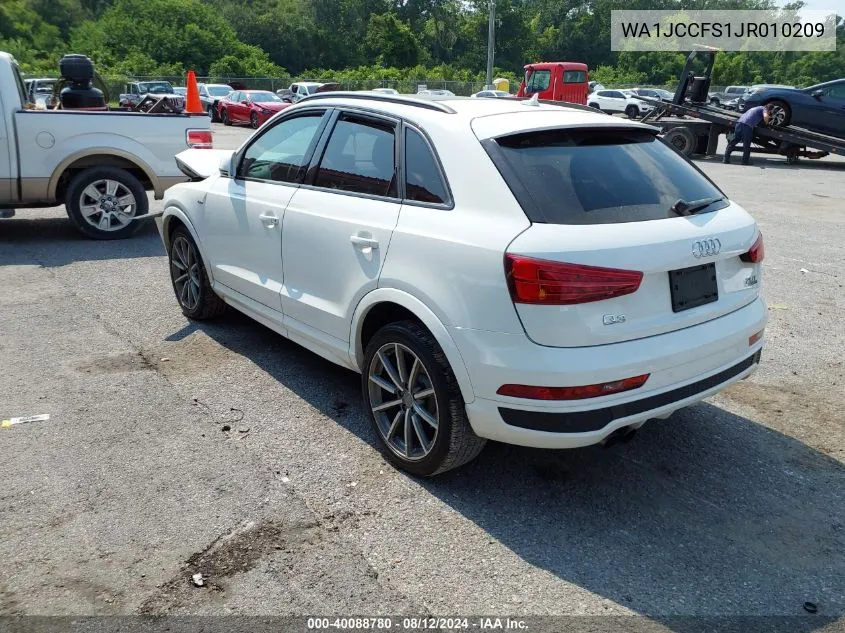 2018 Audi Q3 2.0T Premium/2.0T Sport Premium VIN: WA1JCCFS1JR010209 Lot: 40088780