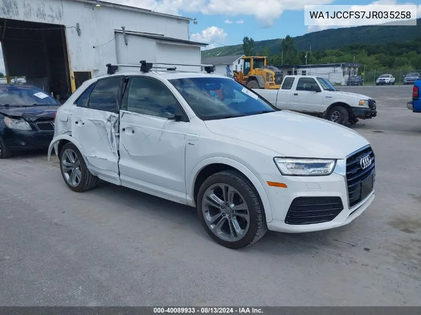 2018 Audi Q3 2.0T Sport Premium VIN: WA1JCCFS7JR035258 Lot: 40089933