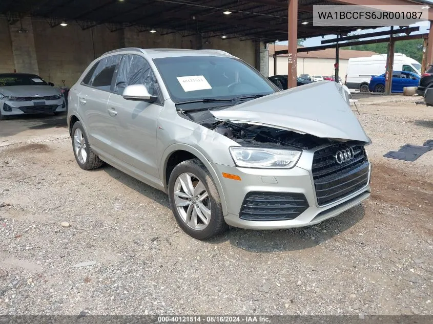 2018 Audi Q3 2.0T Premium VIN: WA1BCCFS6JR001087 Lot: 40121514