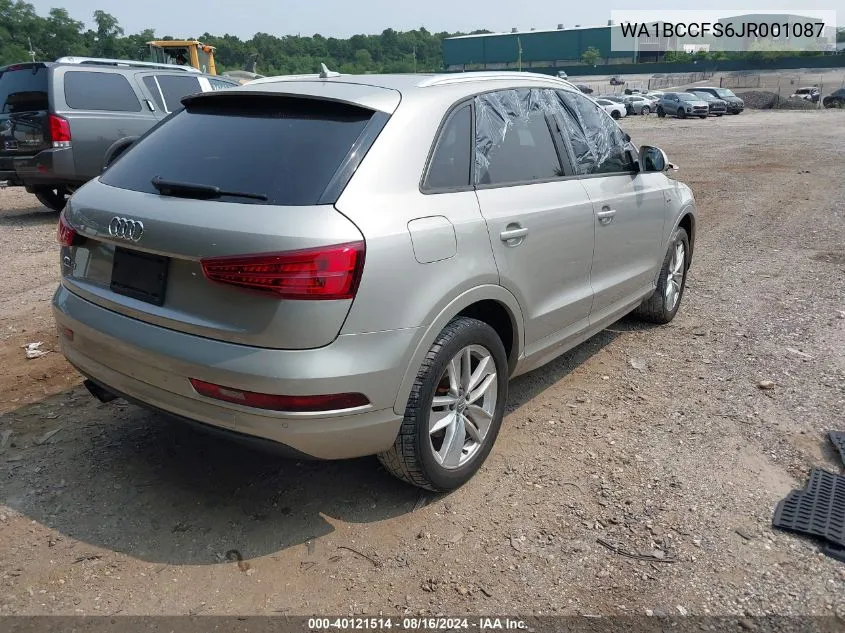 WA1BCCFS6JR001087 2018 Audi Q3 2.0T Premium