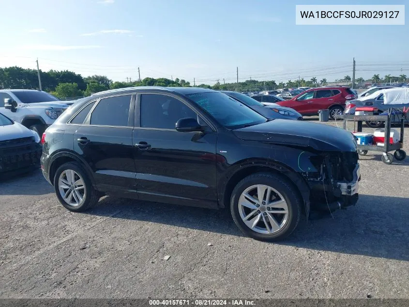 2018 Audi Q3 Premium VIN: WA1BCCFS0JR029127 Lot: 40157671