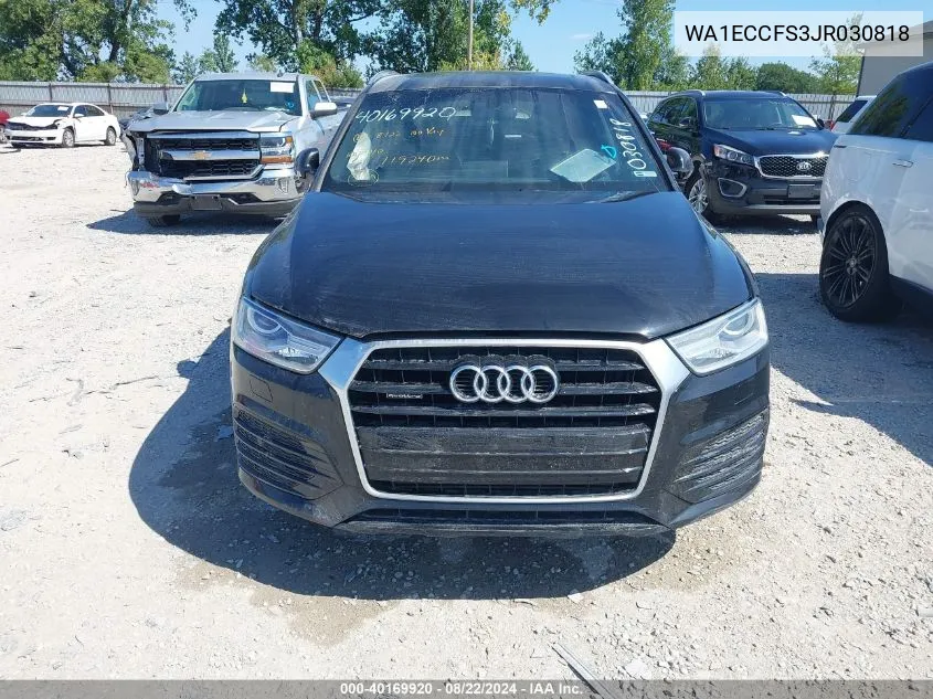 2018 Audi Q3 2.0T Premium/2.0T Sport Premium VIN: WA1ECCFS3JR030818 Lot: 40169920