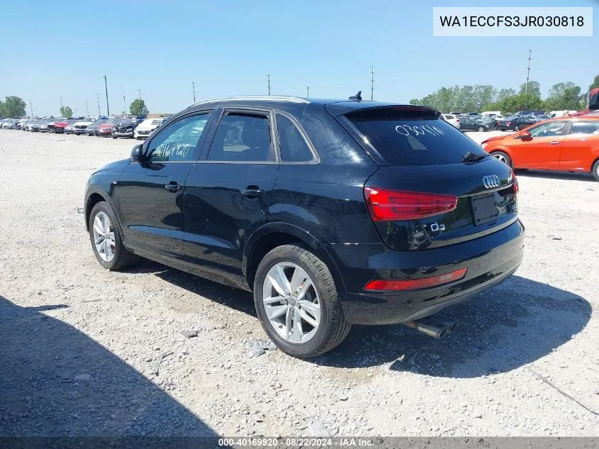 2018 Audi Q3 2.0T Premium/2.0T Sport Premium VIN: WA1ECCFS3JR030818 Lot: 40169920