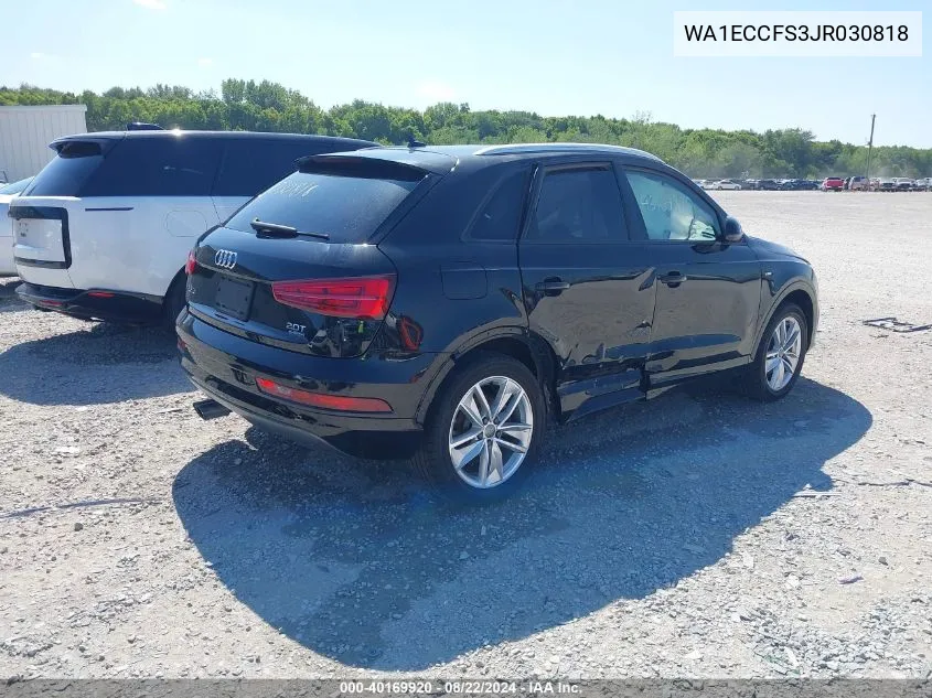 2018 Audi Q3 2.0T Premium/2.0T Sport Premium VIN: WA1ECCFS3JR030818 Lot: 40169920