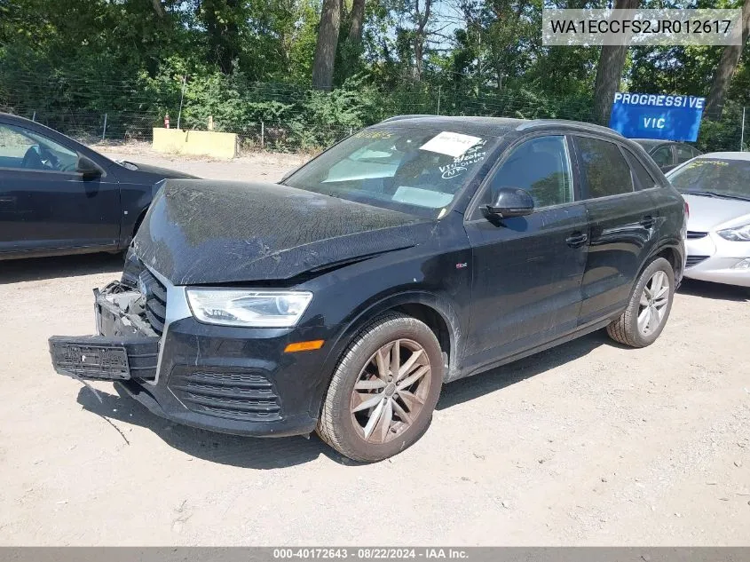 2018 Audi Q3 2.0T Premium/2.0T Sport Premium VIN: WA1ECCFS2JR012617 Lot: 40172643