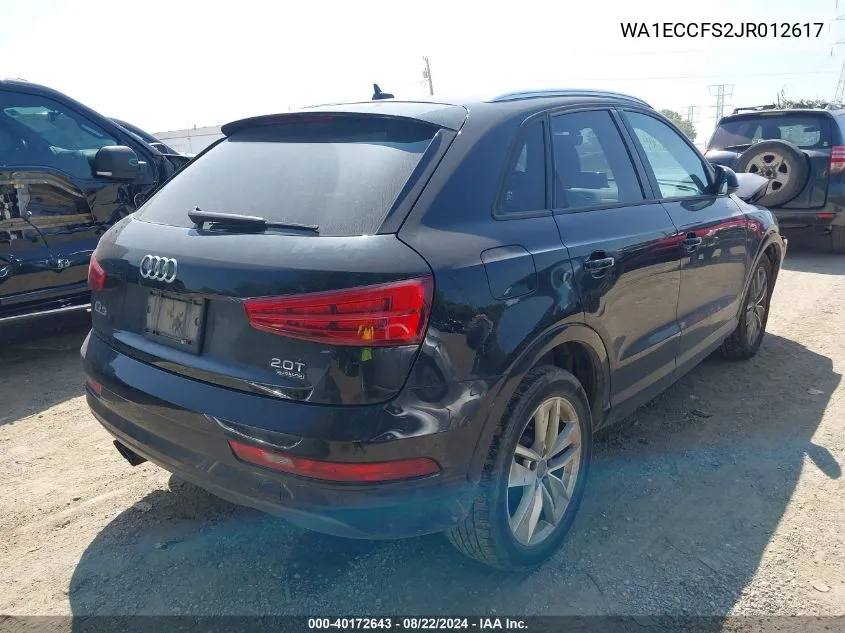 2018 Audi Q3 2.0T Premium/2.0T Sport Premium VIN: WA1ECCFS2JR012617 Lot: 40172643