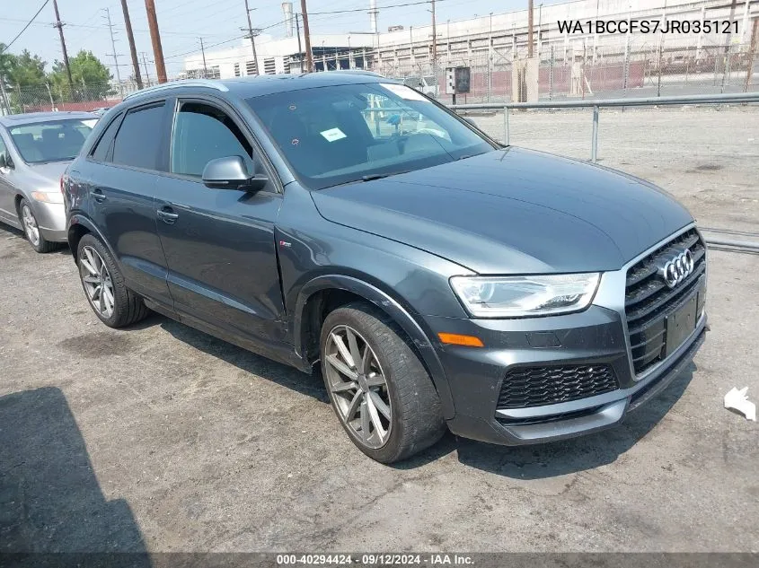 2018 Audi Q3 Premium VIN: WA1BCCFS7JR035121 Lot: 40294424