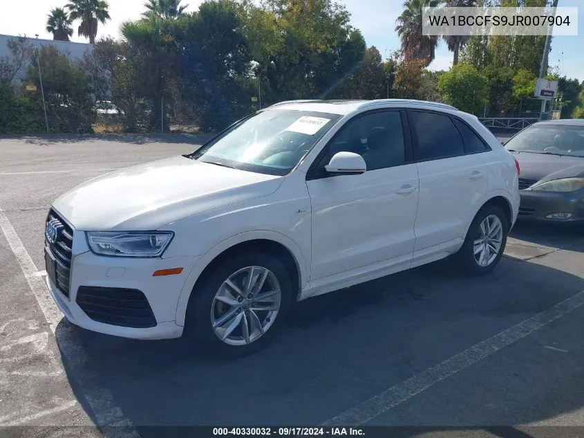 2018 Audi Q3 2.0T Premium/2.0T Sport Premium VIN: WA1BCCFS9JR007904 Lot: 40330032