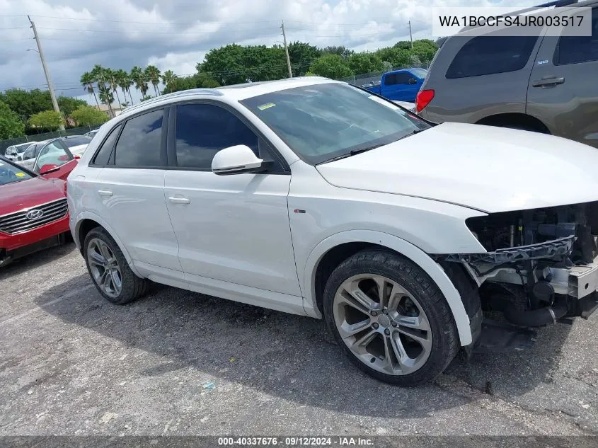 2018 Audi Q3 2.0T Premium/2.0T Sport Premium VIN: WA1BCCFS4JR003517 Lot: 40337676