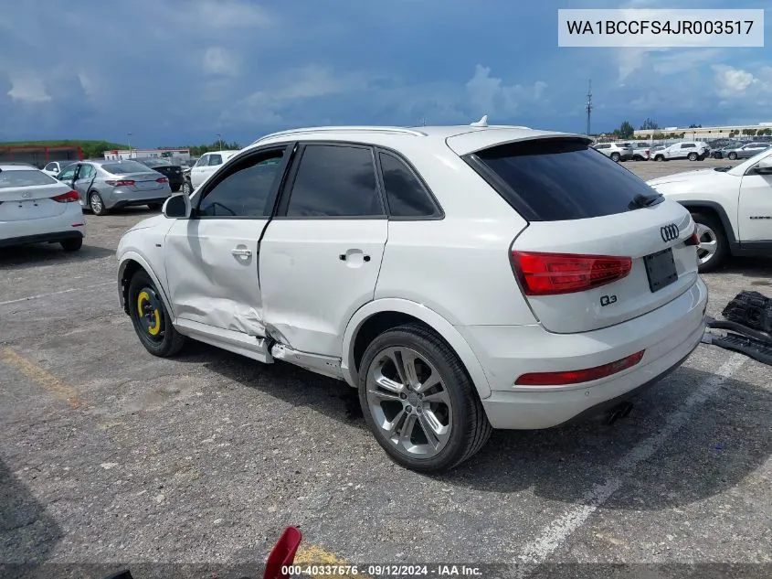 2018 Audi Q3 2.0T Premium/2.0T Sport Premium VIN: WA1BCCFS4JR003517 Lot: 40337676