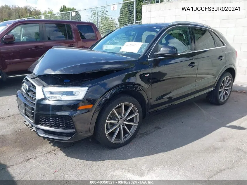 2018 Audi Q3 2.0T Premium/2.0T Sport Premium VIN: WA1JCCFS3JR020241 Lot: 40350527