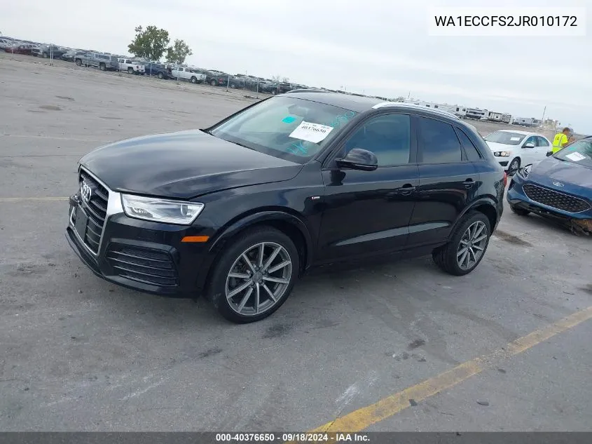 2018 Audi Q3 2.0T Premium/2.0T Sport Premium VIN: WA1ECCFS2JR010172 Lot: 40376650