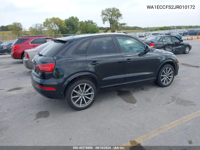 2018 Audi Q3 2.0T Premium/2.0T Sport Premium VIN: WA1ECCFS2JR010172 Lot: 40376650