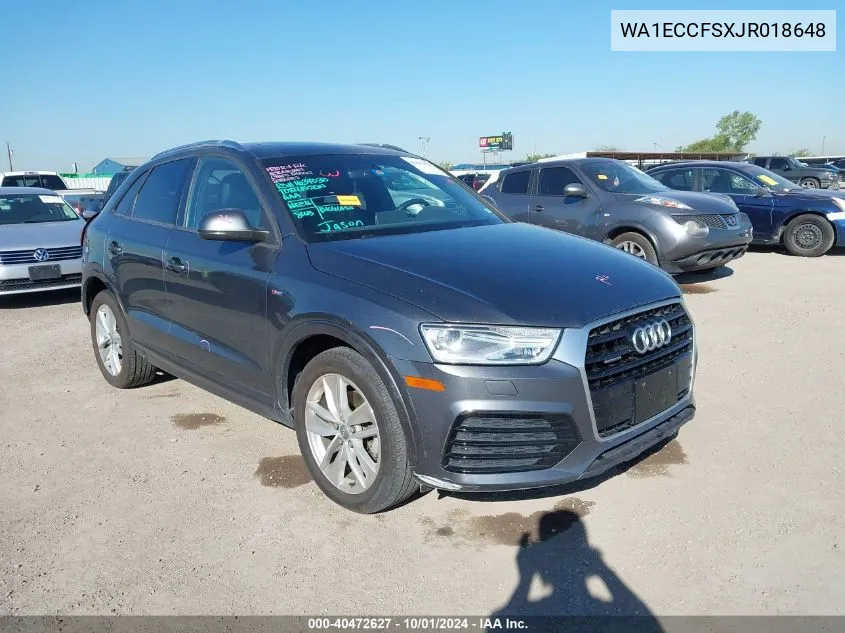 WA1ECCFSXJR018648 2018 Audi Q3 Premium