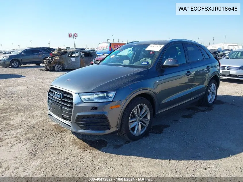 WA1ECCFSXJR018648 2018 Audi Q3 Premium