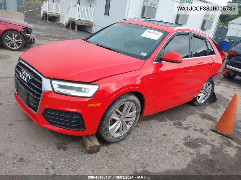 2018 Audi Q3 2.0T Premium/2.0T Sport Premium VIN: WA1JCCFS8JR005735 Lot: 40498161