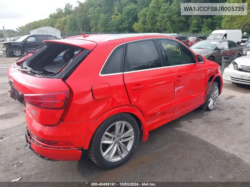 2018 Audi Q3 2.0T Premium/2.0T Sport Premium VIN: WA1JCCFS8JR005735 Lot: 40498161