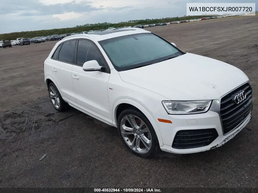 2018 Audi Q3 2.0T Premium/2.0T Sport Premium VIN: WA1BCCFSXJR007720 Lot: 40532944