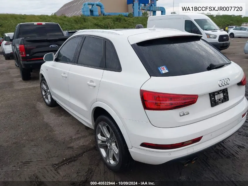 2018 Audi Q3 2.0T Premium/2.0T Sport Premium VIN: WA1BCCFSXJR007720 Lot: 40532944