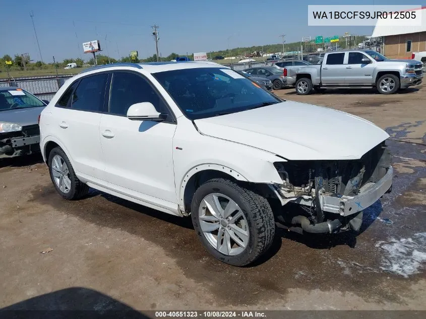 2018 Audi Q3 2.0T Premium/2.0T Sport Premium VIN: WA1BCCFS9JR012505 Lot: 40551323