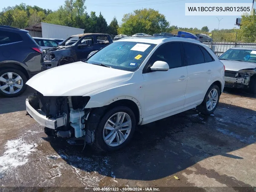 2018 Audi Q3 2.0T Premium/2.0T Sport Premium VIN: WA1BCCFS9JR012505 Lot: 40551323