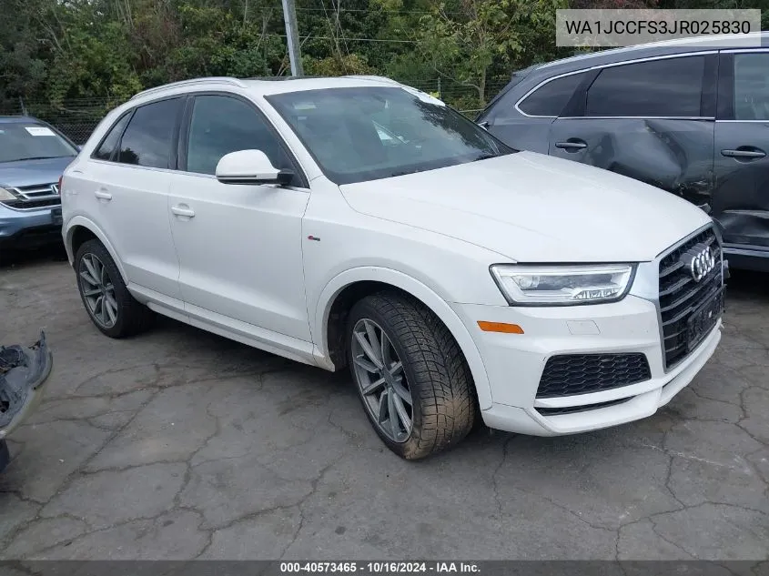 2018 Audi Q3 2.0T Premium/2.0T Sport Premium VIN: WA1JCCFS3JR025830 Lot: 40573465