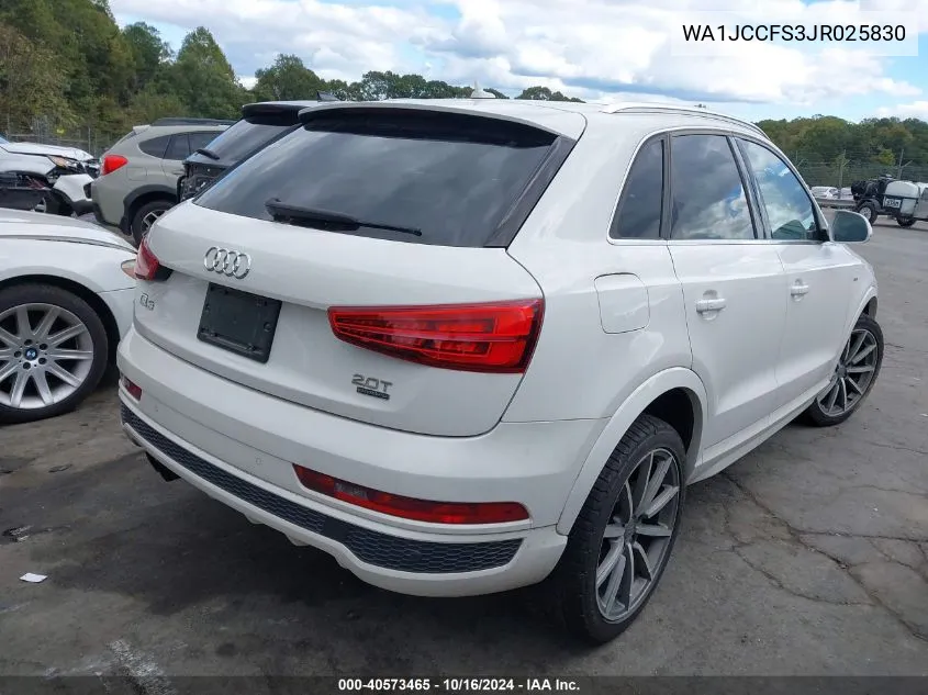 2018 Audi Q3 2.0T Premium/2.0T Sport Premium VIN: WA1JCCFS3JR025830 Lot: 40573465