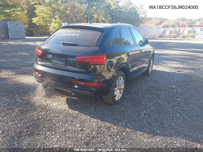 2018 Audi Q3 2.0T Premium/2.0T Sport Premium VIN: WA1BCCFS6JR024000 Lot: 40581695