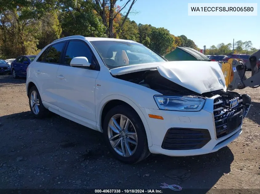 2018 Audi Q3 2.0T Premium/2.0T Sport Premium VIN: WA1ECCFS8JR006580 Lot: 40637338