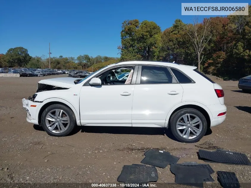 2018 Audi Q3 2.0T Premium/2.0T Sport Premium VIN: WA1ECCFS8JR006580 Lot: 40637338