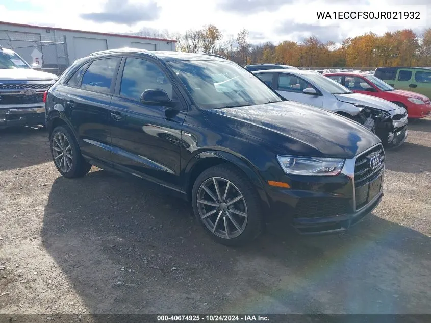 2018 Audi Q3 2.0T Premium/2.0T Sport Premium VIN: WA1ECCFS0JR021932 Lot: 40674925