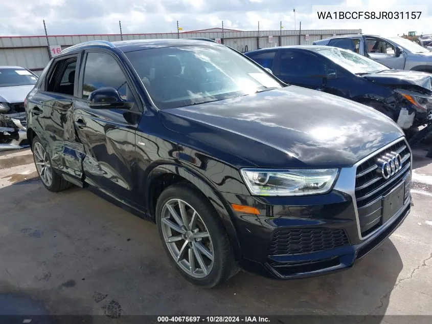 2018 Audi Q3 2.0T Premium/2.0T Sport Premium VIN: WA1BCCFS8JR031157 Lot: 40675697