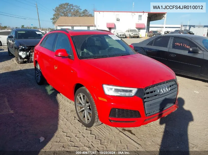 2018 Audi Q3 2.0T Premium/2.0T Sport Premium VIN: WA1JCCFS4JR010012 Lot: 40677287