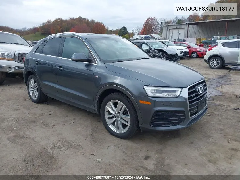 2018 Audi Q3 2.0T Premium/2.0T Sport Premium VIN: WA1JCCFSXJR018177 Lot: 40677887