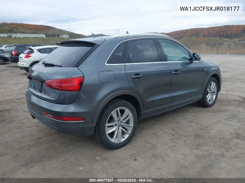 2018 Audi Q3 2.0T Premium/2.0T Sport Premium VIN: WA1JCCFSXJR018177 Lot: 40677887