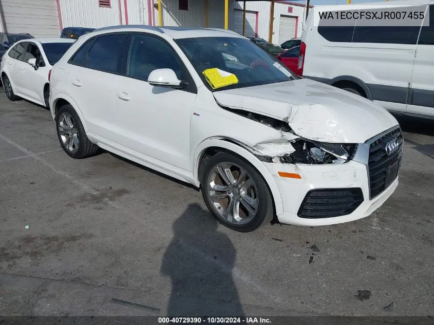 2018 Audi Q3 2.0T Premium/2.0T Sport Premium VIN: WA1ECCFSXJR007455 Lot: 40729390