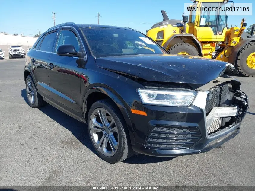 2018 Audi Q3 2.0T Premium/2.0T Sport Premium VIN: WA1HCCFS4JR017105 Lot: 40736431