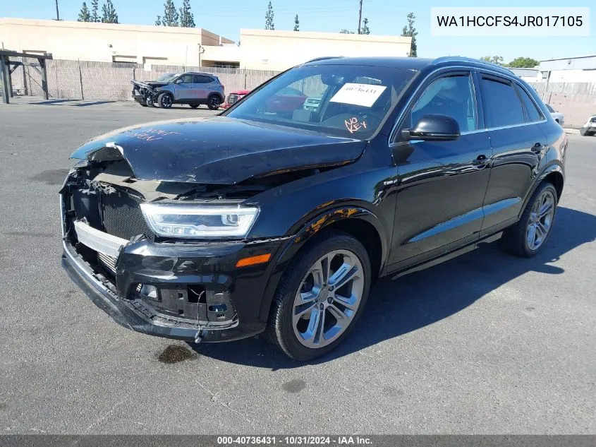 2018 Audi Q3 2.0T Premium/2.0T Sport Premium VIN: WA1HCCFS4JR017105 Lot: 40736431