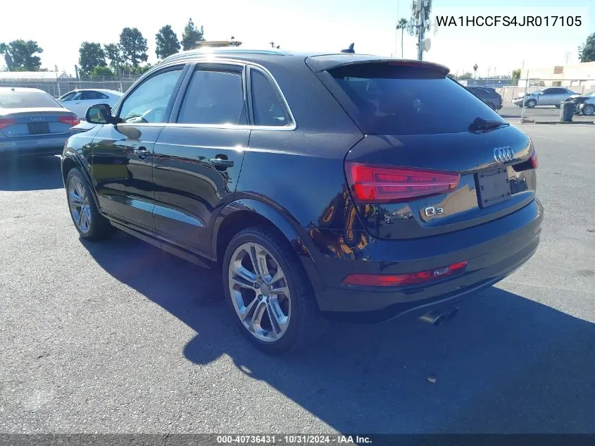 2018 Audi Q3 2.0T Premium/2.0T Sport Premium VIN: WA1HCCFS4JR017105 Lot: 40736431