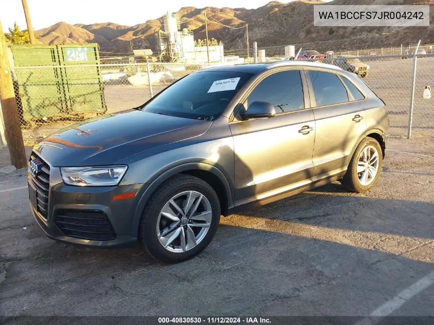 2018 Audi Q3 2.0T Premium/2.0T Sport Premium VIN: WA1BCCFS7JR004242 Lot: 40830530