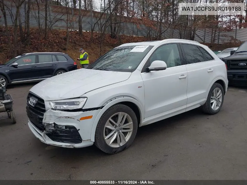 2018 Audi Q3 2.0T Premium/2.0T Sport Premium VIN: WA1JCCFS9JR019188 Lot: 40855533