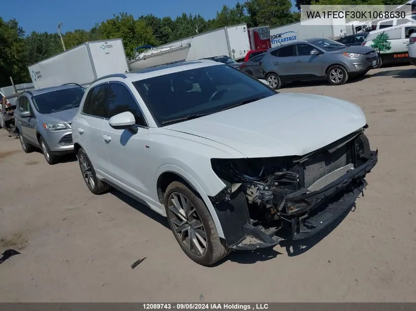 2019 Audi Q3 Prestige S-Line VIN: WA1FECF30K1068630 Lot: 12089743