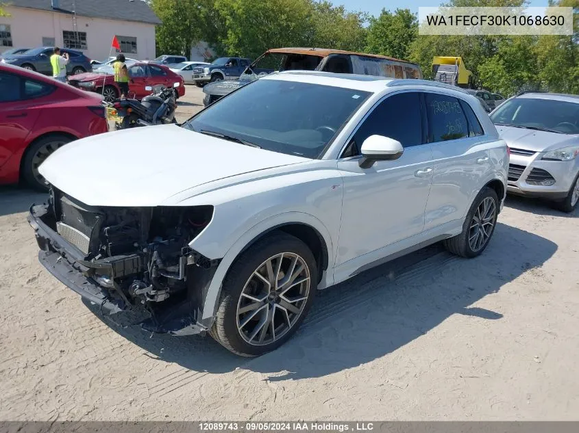 2019 Audi Q3 Prestige S-Line VIN: WA1FECF30K1068630 Lot: 12089743