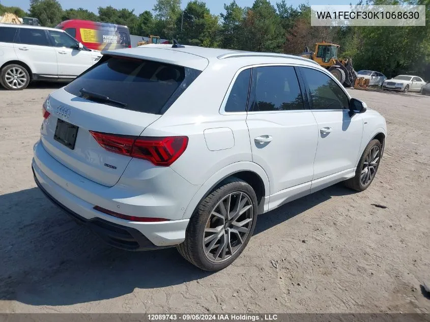 2019 Audi Q3 Prestige S-Line VIN: WA1FECF30K1068630 Lot: 12089743