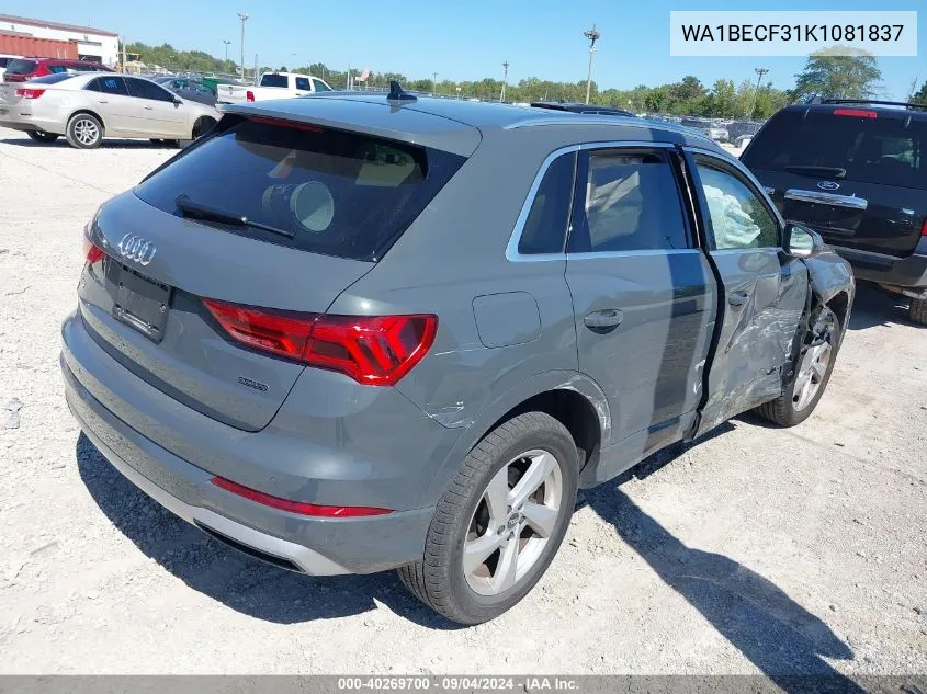 2019 Audi Q3 2.0T Premium VIN: WA1BECF31K1081837 Lot: 40269700