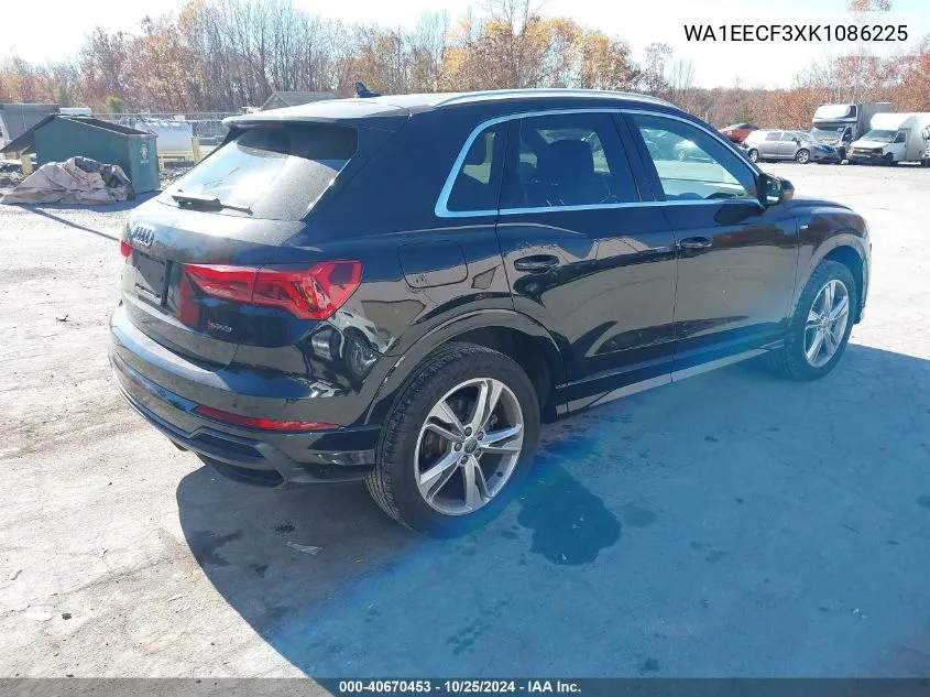 2019 Audi Q3 2.0T S Line Premium VIN: WA1EECF3XK1086225 Lot: 40670453