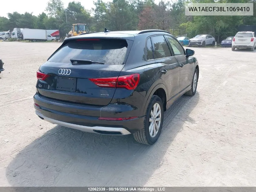 2020 Audi Q3 VIN: WA1AECF38L1069410 Lot: 12062339