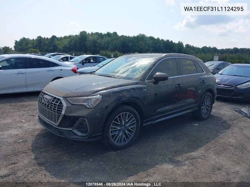 2020 Audi Q3 VIN: WA1EECF31L1124295 Lot: 12078546