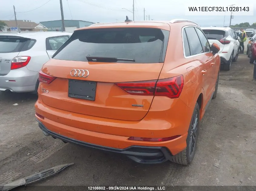 2020 Audi Q3 VIN: WA1EECF32L1028143 Lot: 12108802